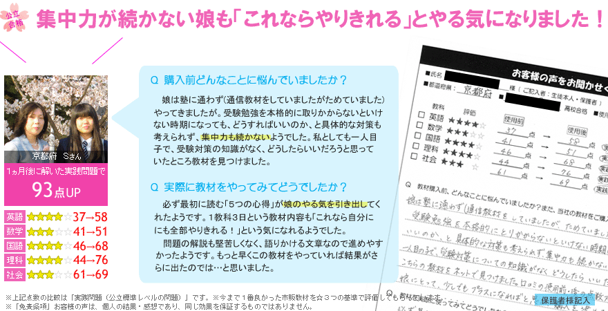 高校受験偏差値UPテキスト口コミレヴュー