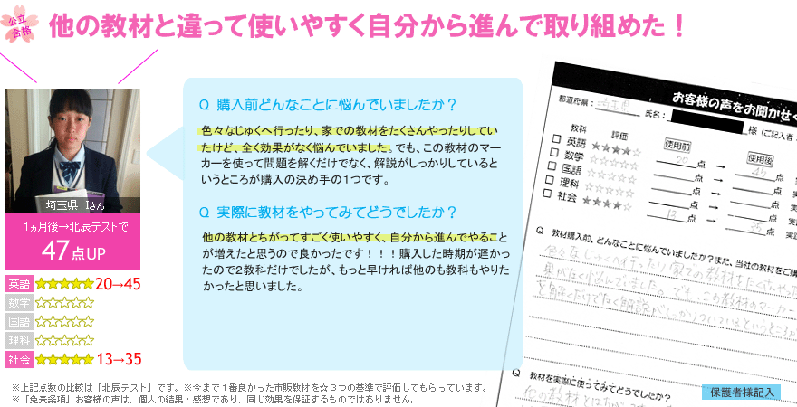 高校受験偏差値UPテキスト口コミレヴュー