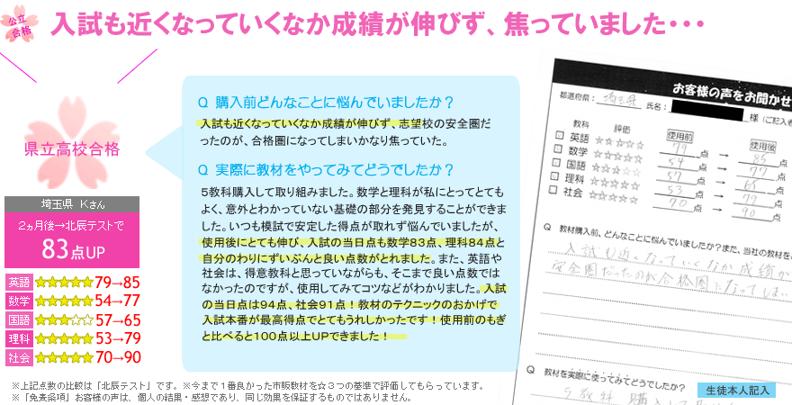 高校受験偏差値UPテキスト口コミレヴュー