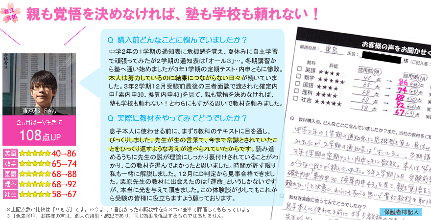 高校受験偏差値UPテキスト口コミレビュー